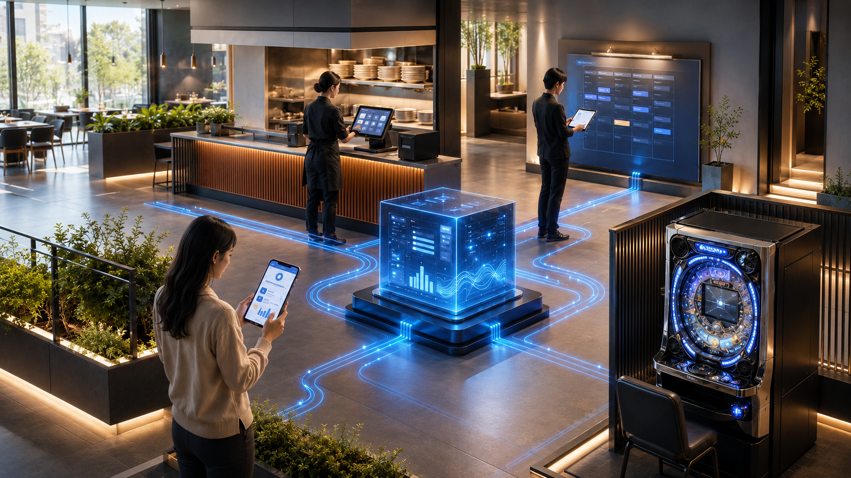 Kojarame software services across connected business operations